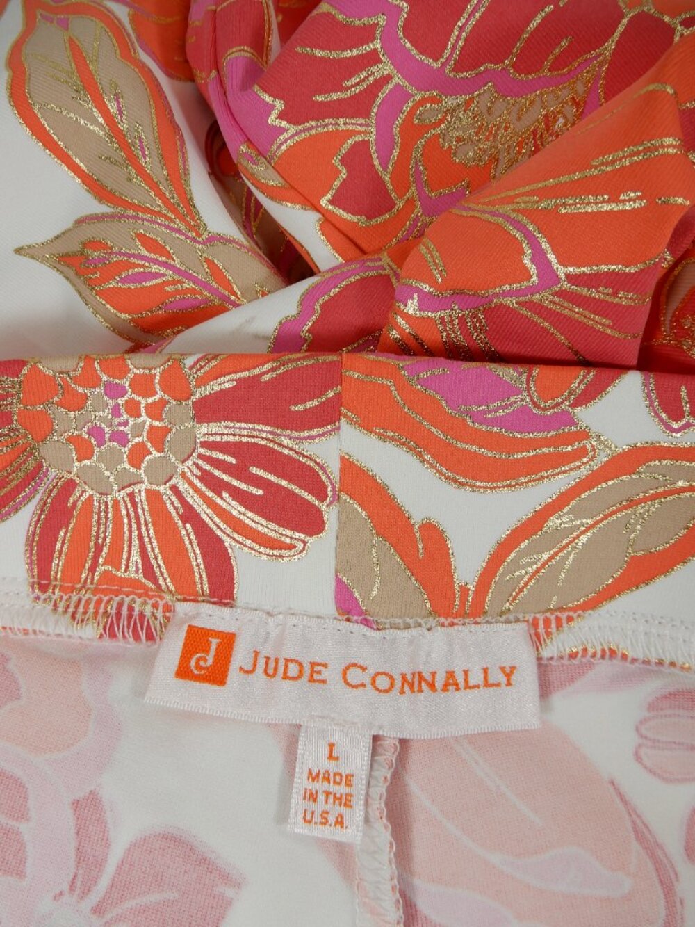 Jude Connally Nicolette Wide Leg Pants L Gilded Jude Cloth Peony Dream Gold NEW - Picture 4 of 9